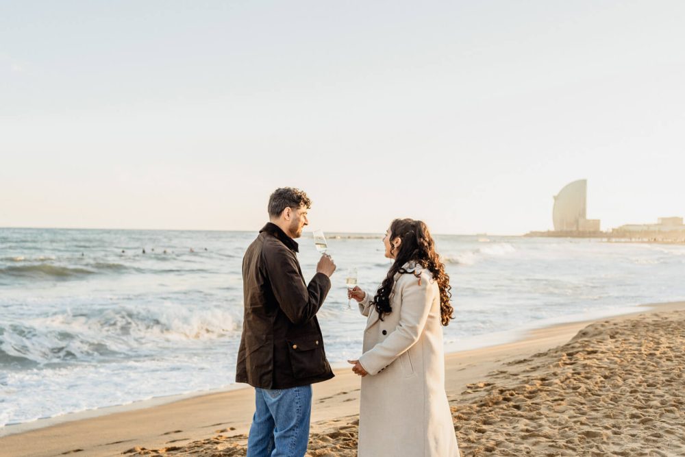 Marriage proposal Photographer beach Barcelona