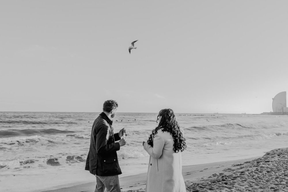 Marriage proposal Photographer beach Barcelona