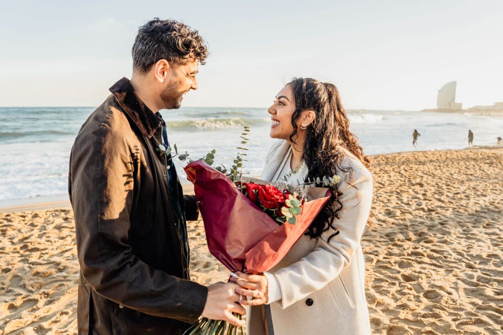 Marriage proposal Photographer beach Barcelona