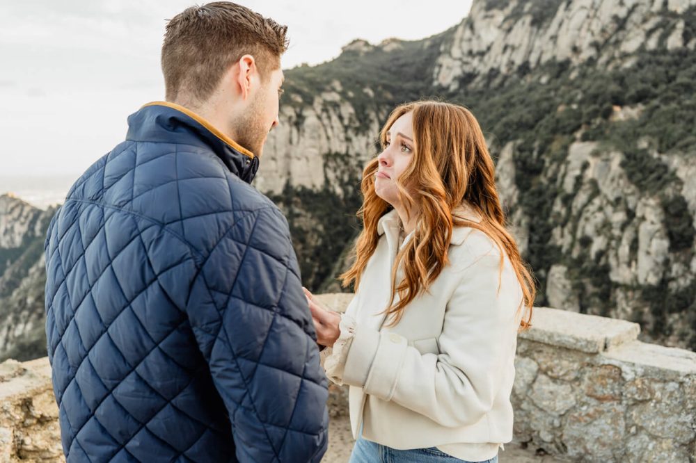 Romantic Marriage Proposal Montserrat Mountains